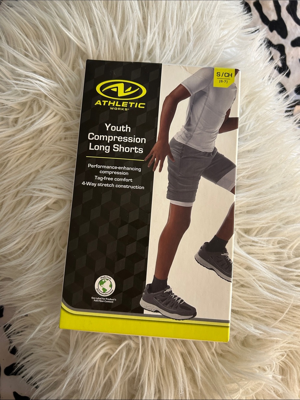 Athletic Works White Youth Compression Long Shorts